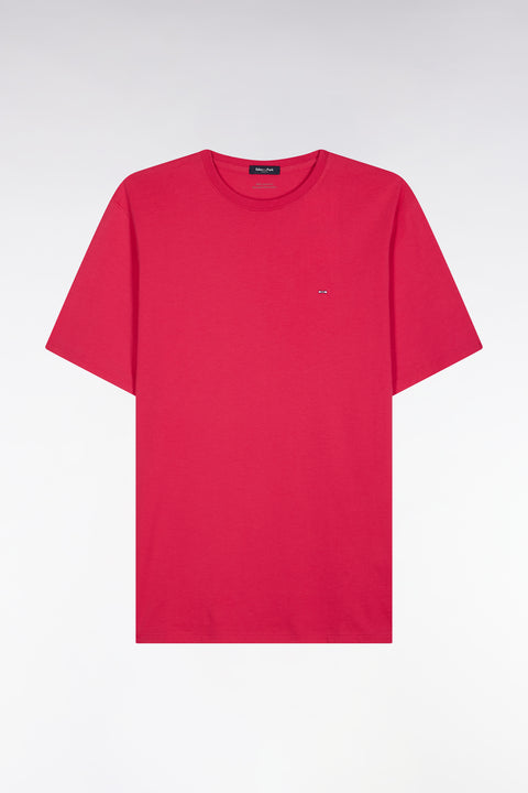 Straight-fit fuchsia Pima cotton T-shirt - Image 2
