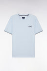 Sky cotton T-shirt with bow-tie embroidery, relaxed fit