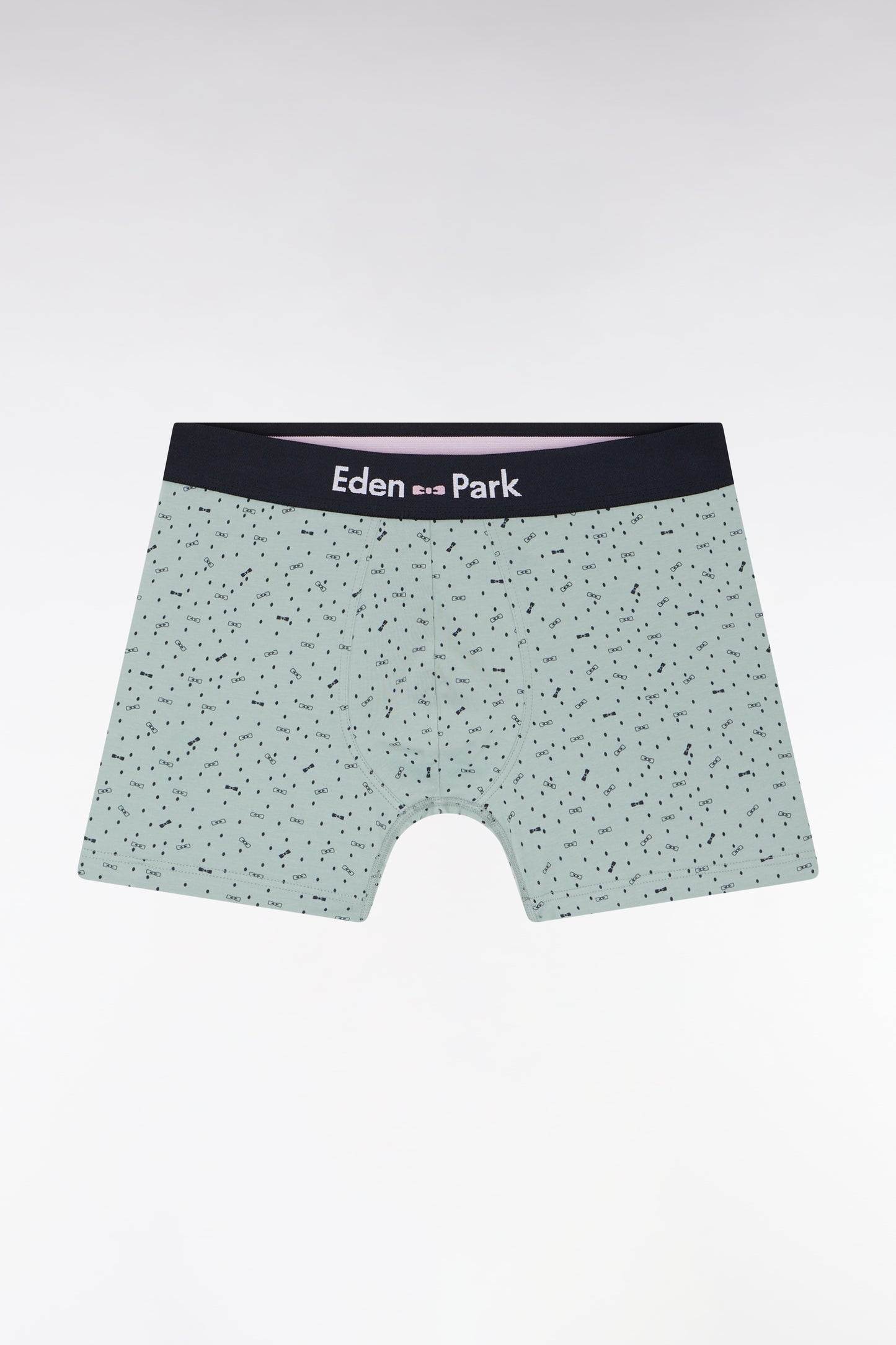 Medium grey stretch cotton jersey boxer shorts with micropatterns