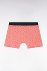Salmon pink micro-patterned stretch cotton jersey boxer shorts