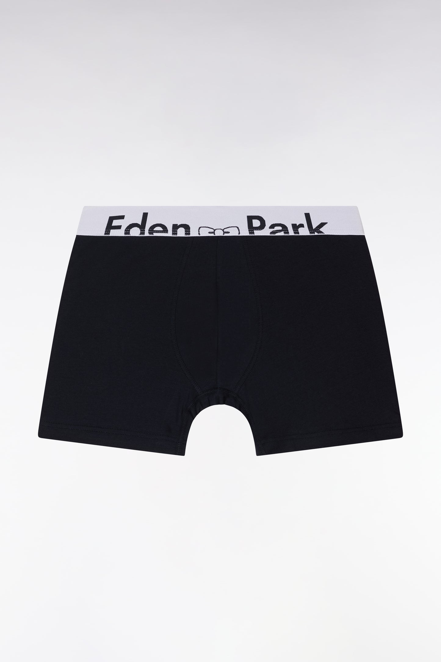 Navy stretch cotton jersey boxer elastic waist white