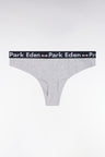 Grey stretch cotton thong panties
