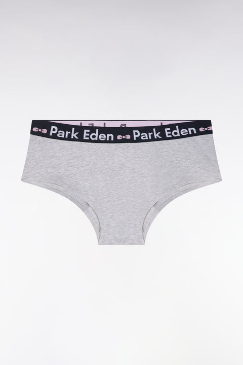 Grey stretch cotton shorty briefs - Image 1