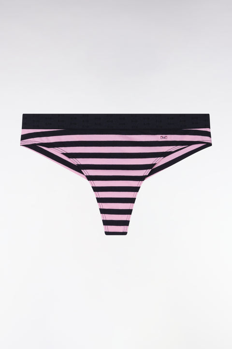 Tango panties in navy and pink strapped stretch modal - Image 1