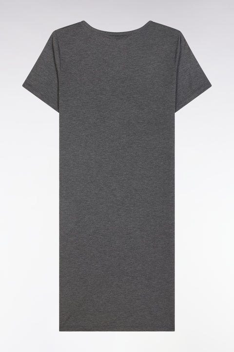 Grey stretch modal nightdress with Eden Park logo - Image 2