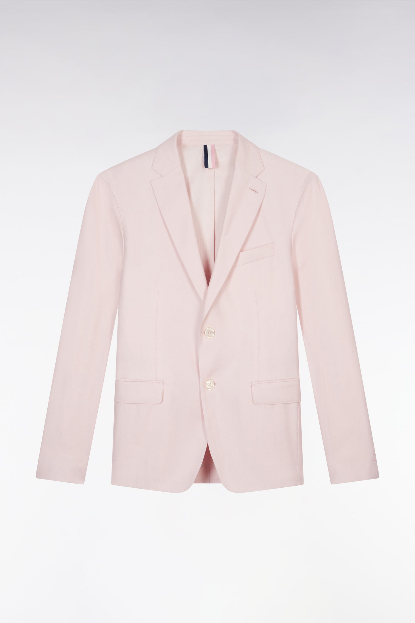 Pink linen and stretch cotton suit jacket