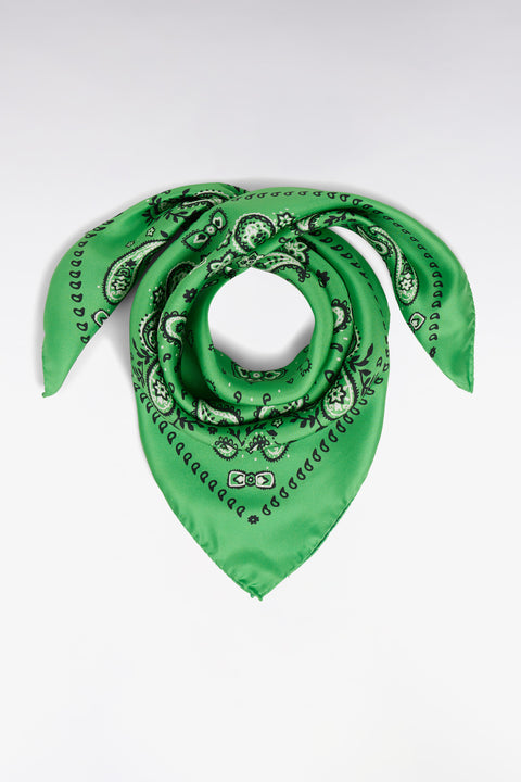 Bandana en twill de soie vert - Image 1