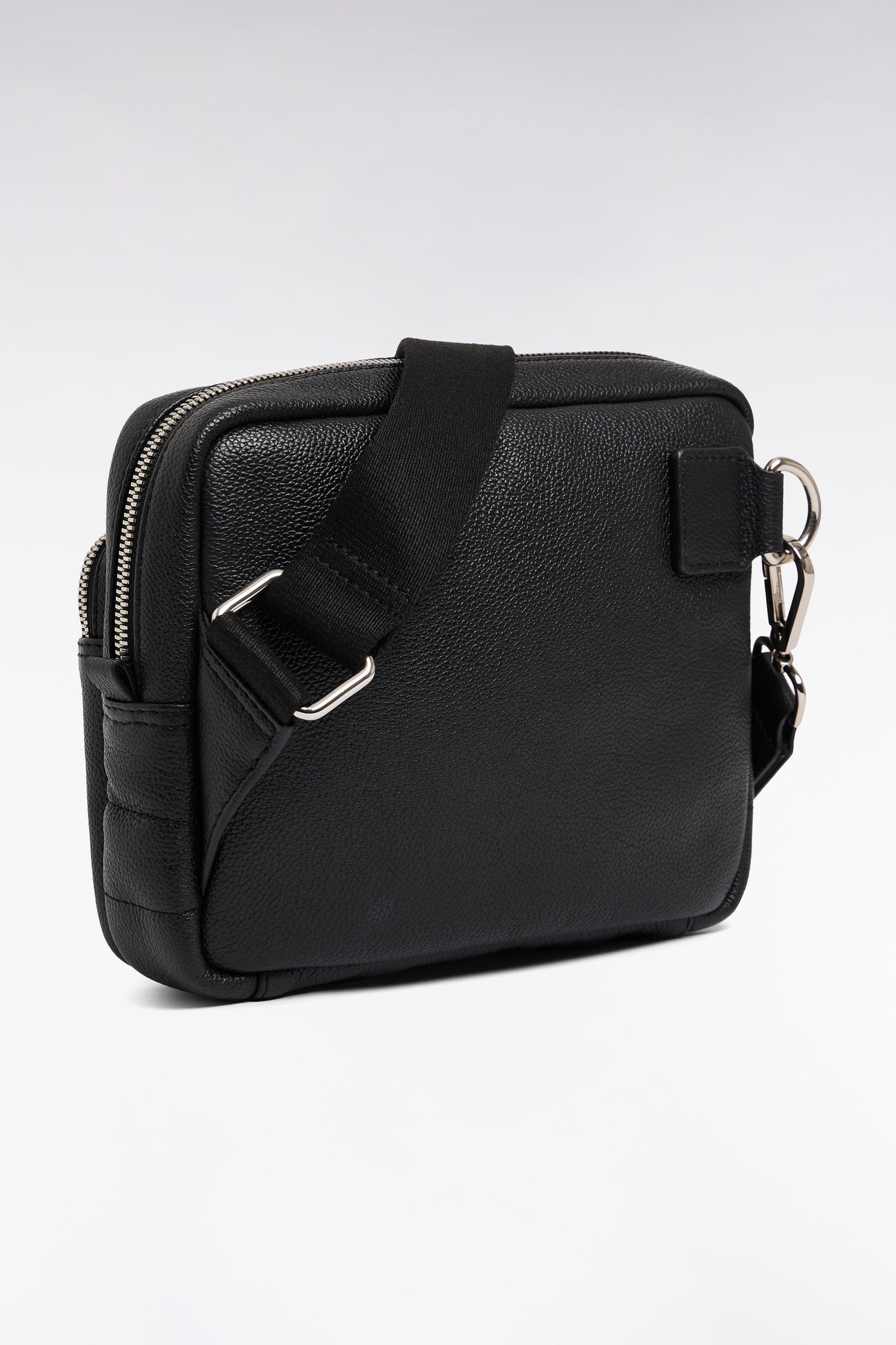 Black cowhide leather messenger bag