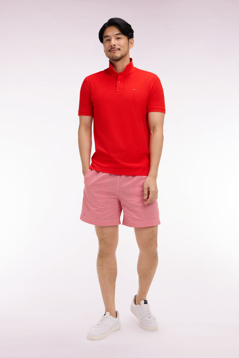 Red cotton-blend swimsuit - Image 3