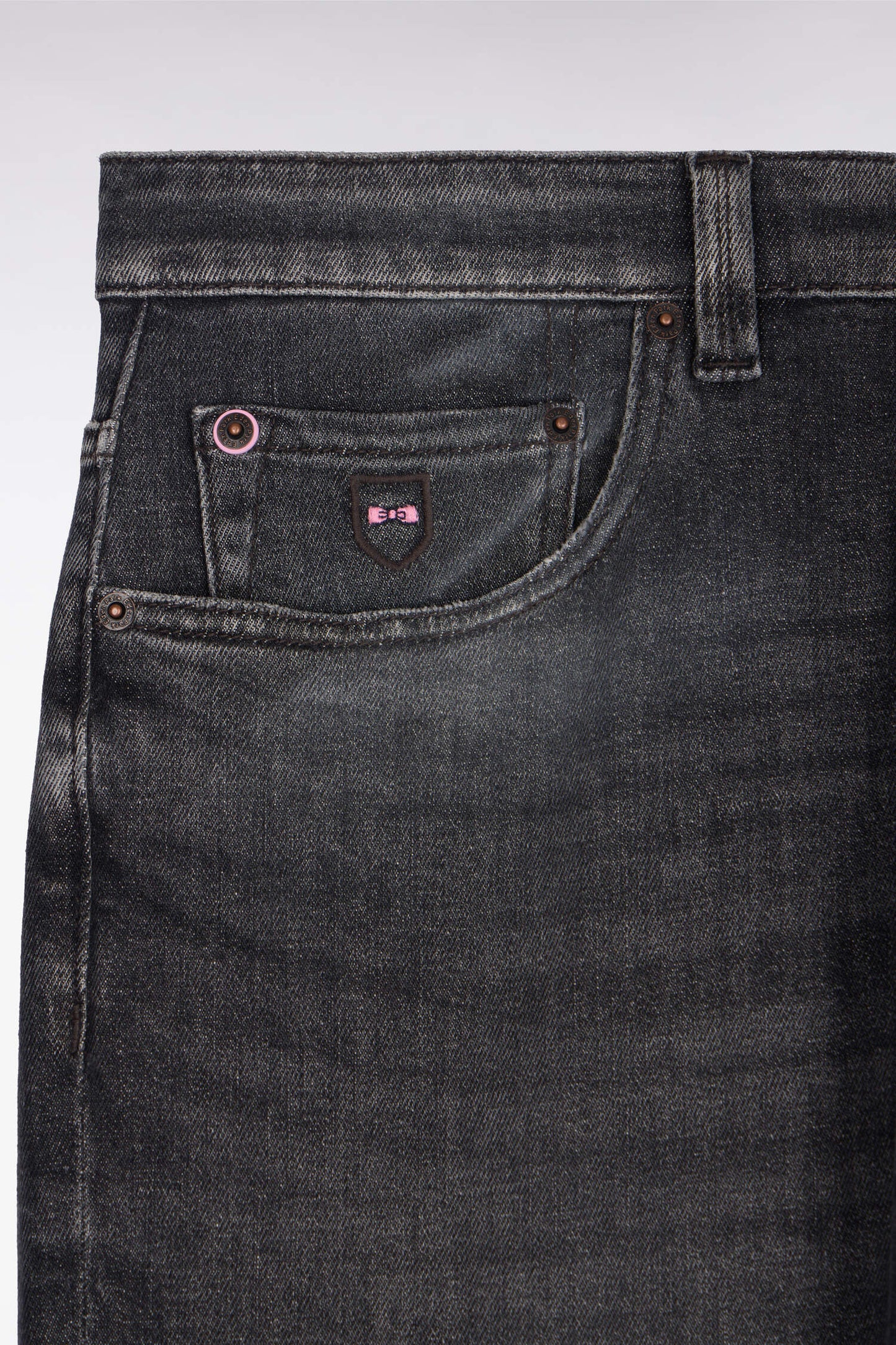 Regular fit dark gray stretch denim jeans