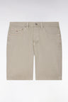 Khaki stretch denim Bermuda shorts