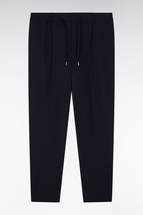 Elasticated waist pants in navy technical fabric Modern cut - Image 1
