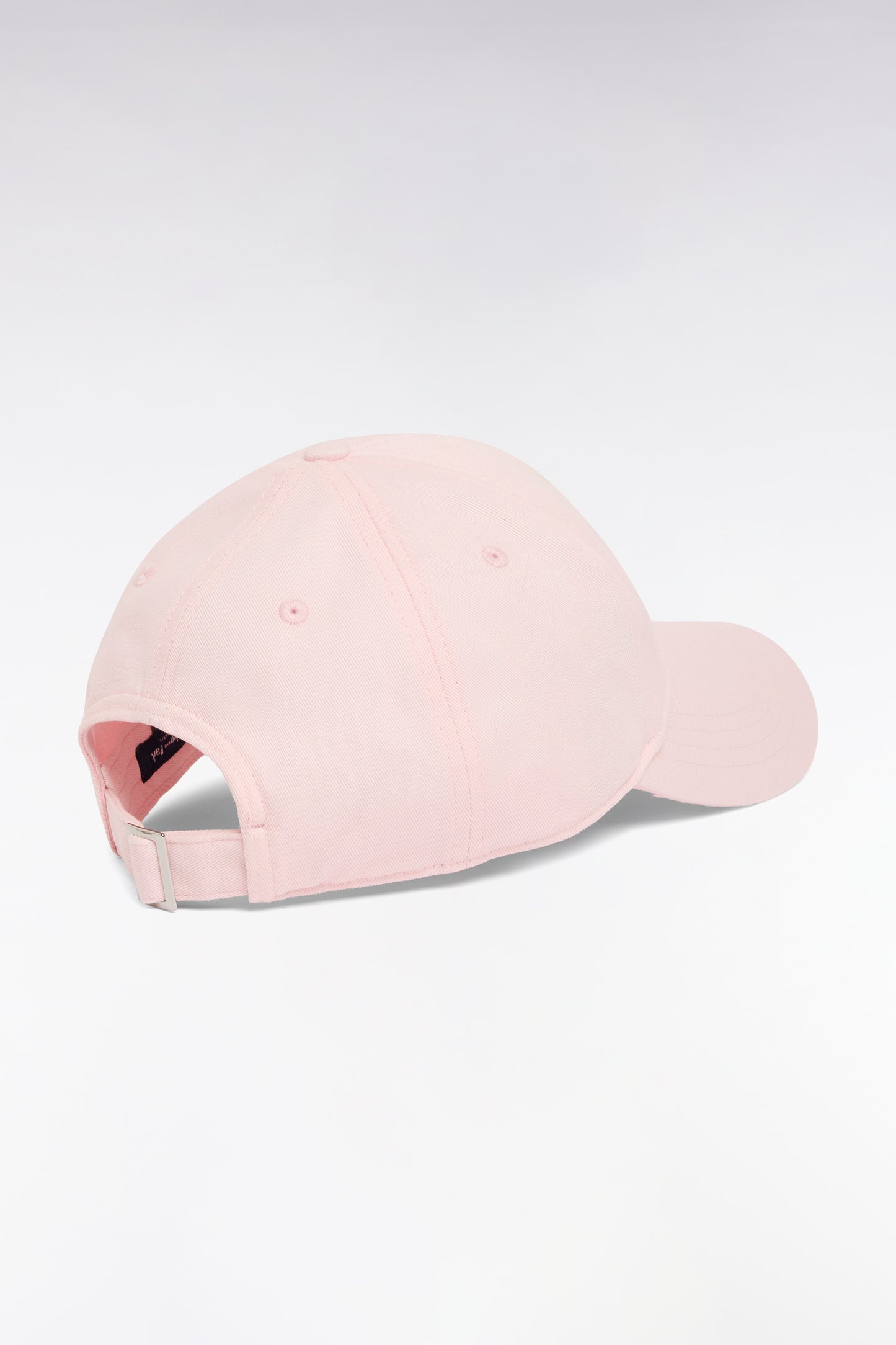Pink cotton twill cap with crest embroidery