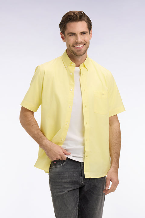 Chemise à manches courtes en coton fil teint jeune - Image 1