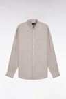 Chemise droite en lin gris