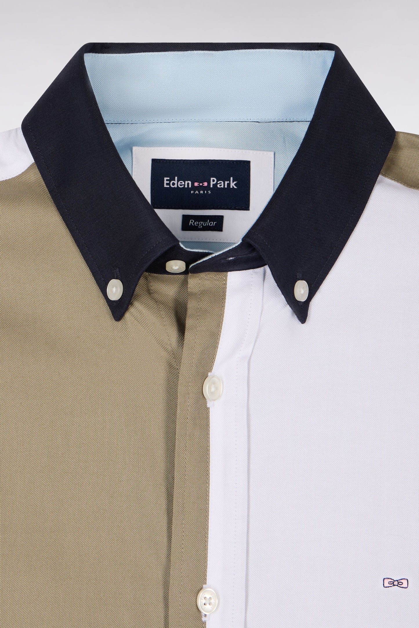 Colorblock sky cotton shirt