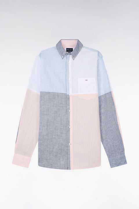 Chemise en lin et coton colorblock - Image 2