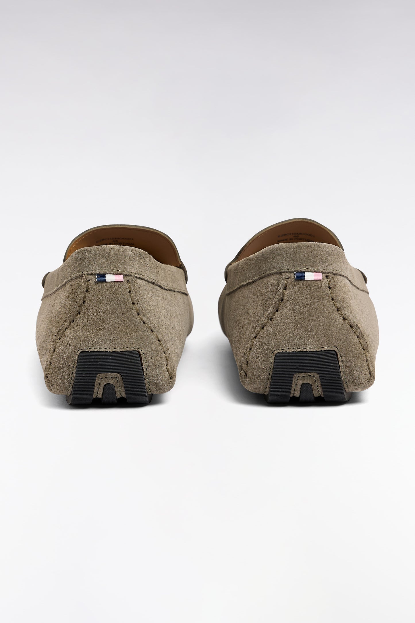 Khaki suede leather loafers
