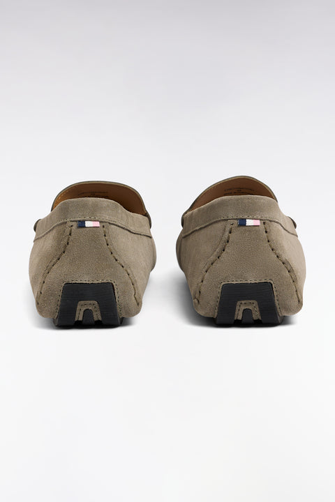 Mocassins en cuir suédé kaki - Image 3