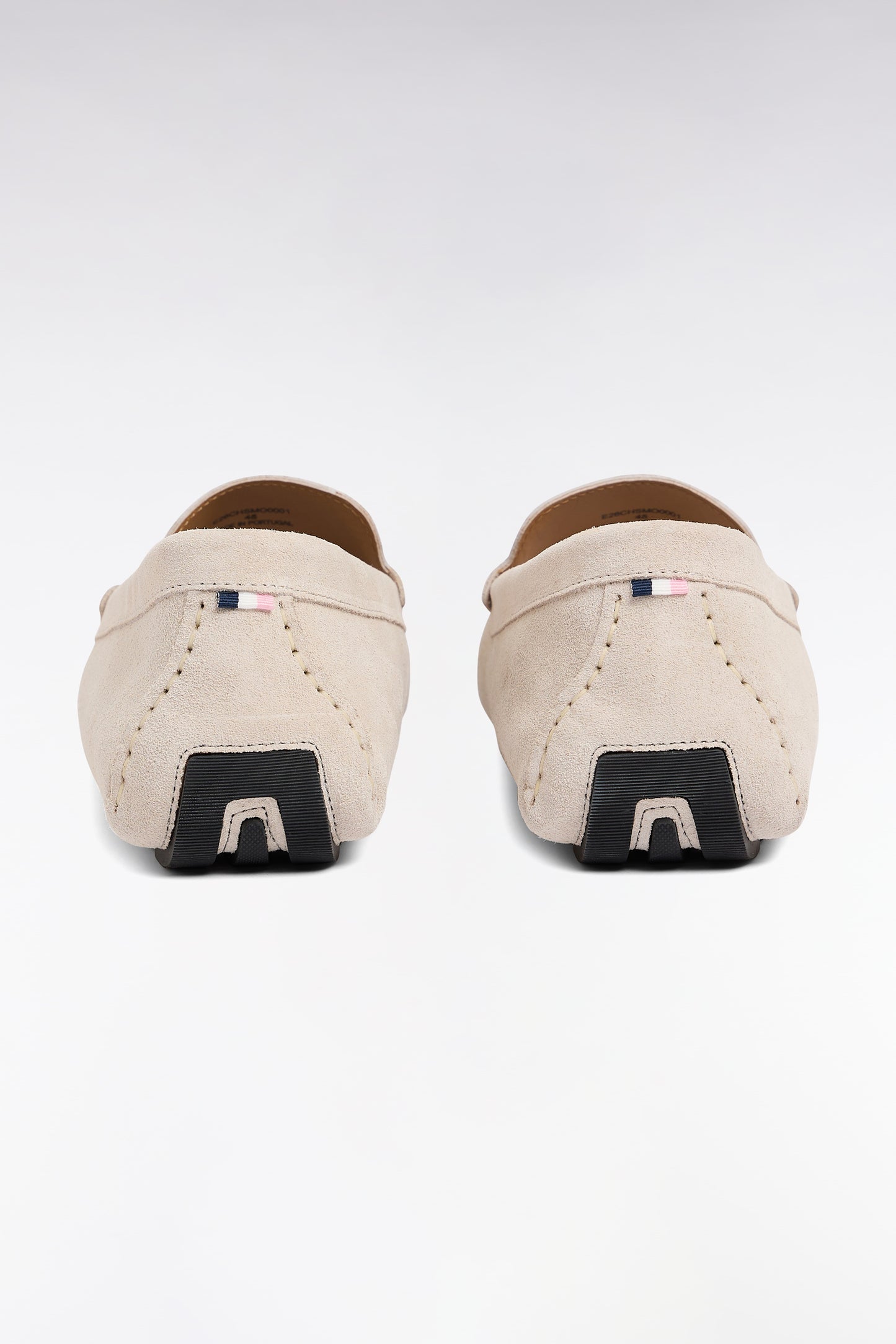 Ecru suede leather moccasins