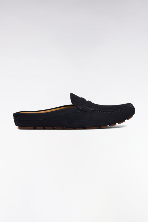 Mocassins penny loafer en cuir marine - Image 1