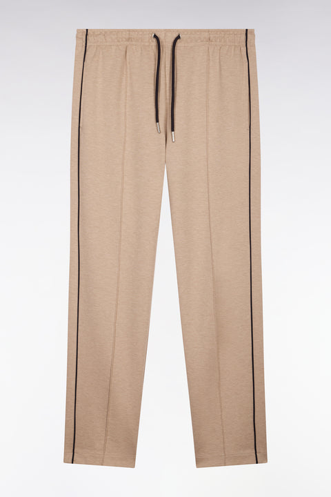 Jogging en coton mélangé beige coupe regular - Image 2