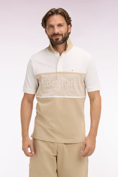 Maillot à manches courtes beige à découpes et broderie coupe regular - Image 3