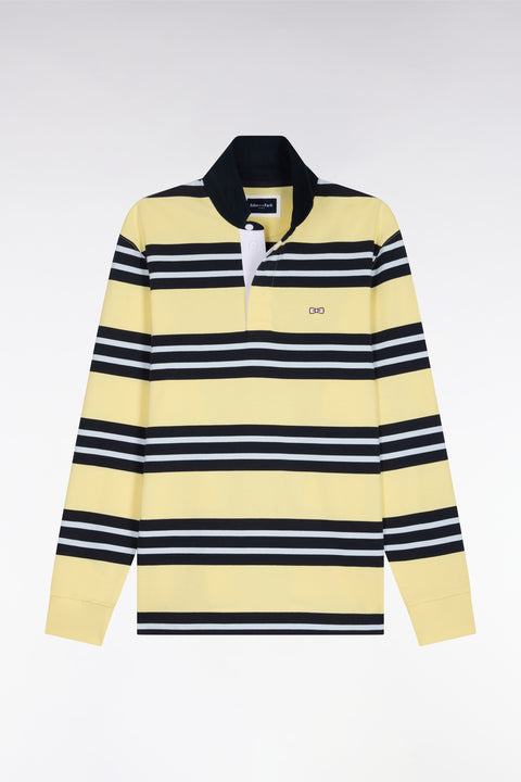 Maillot à manches longues en coton rayé jaune clair - Image 2