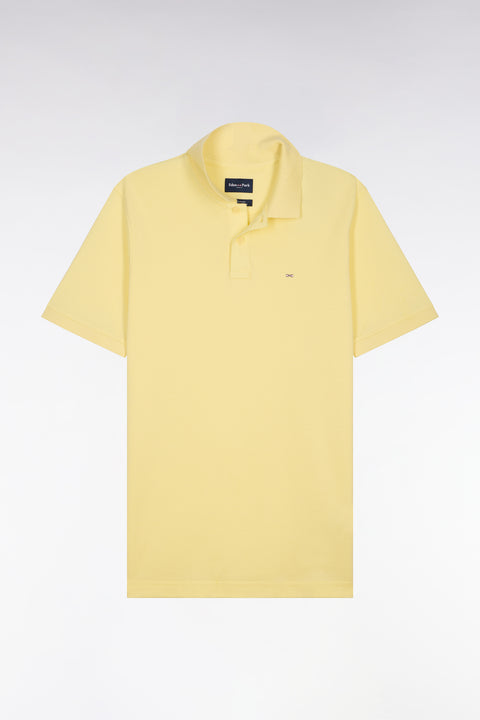 Polo à manches courtes en coton jaune clair coupe regular - Image 2