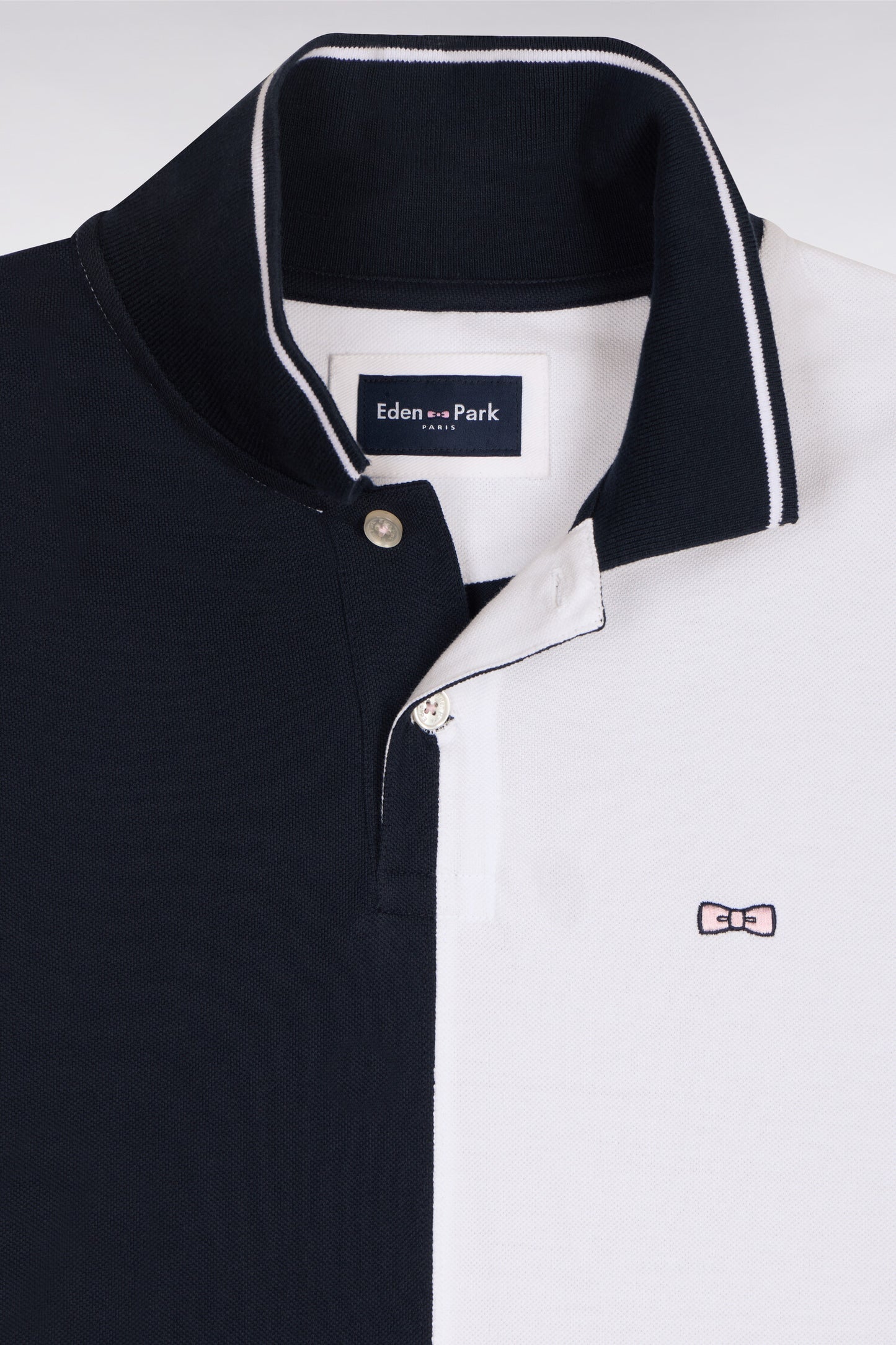 Polo à manches courtes en coton bicolore