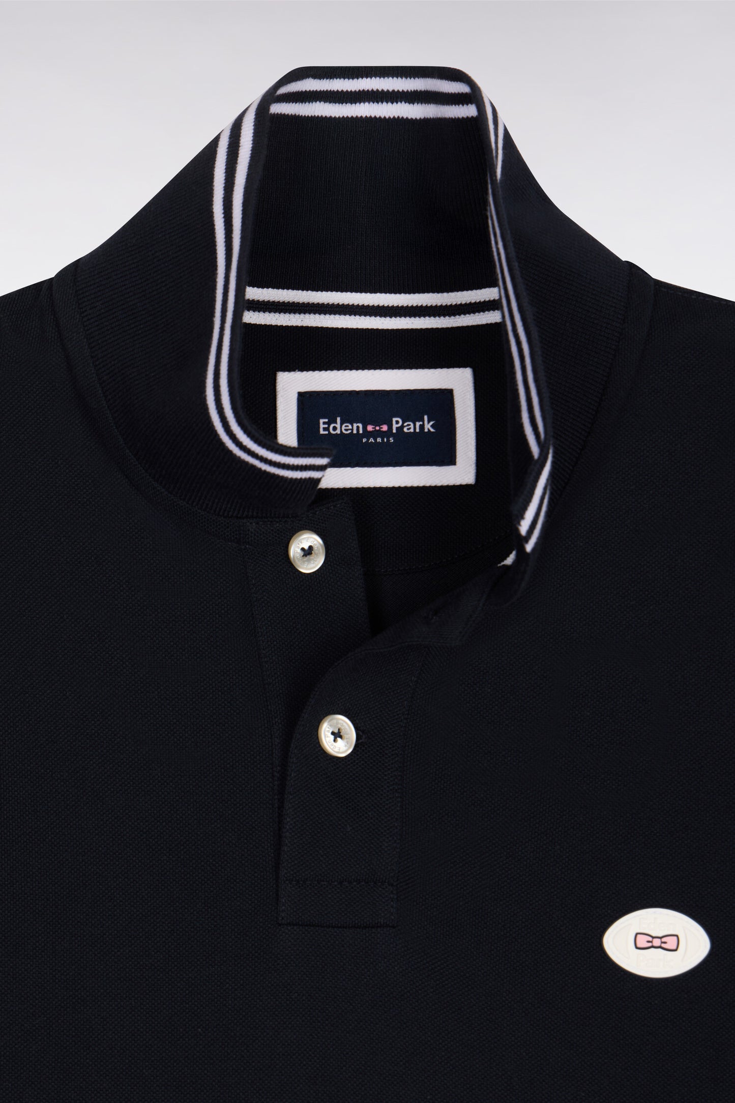 Polo à manches courtes en coton marine