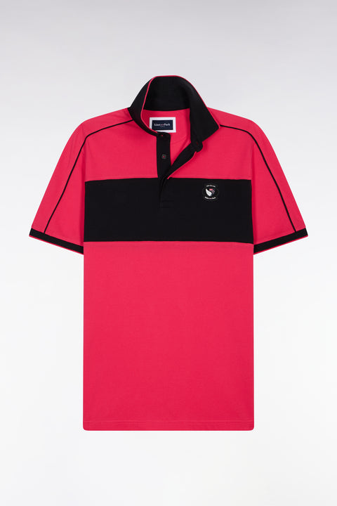 Polo à manches courtes en coton fuchsia et noir New Zealand coupe regular - Image 2