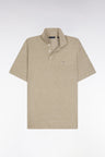 Polo à manches courtes en Oxford beige coupe regular