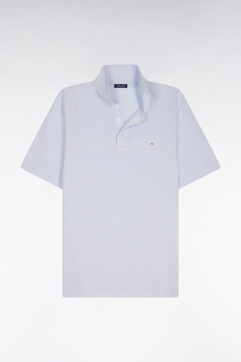 Regular fit sky Oxford short-sleeved polo shirt - Image 2