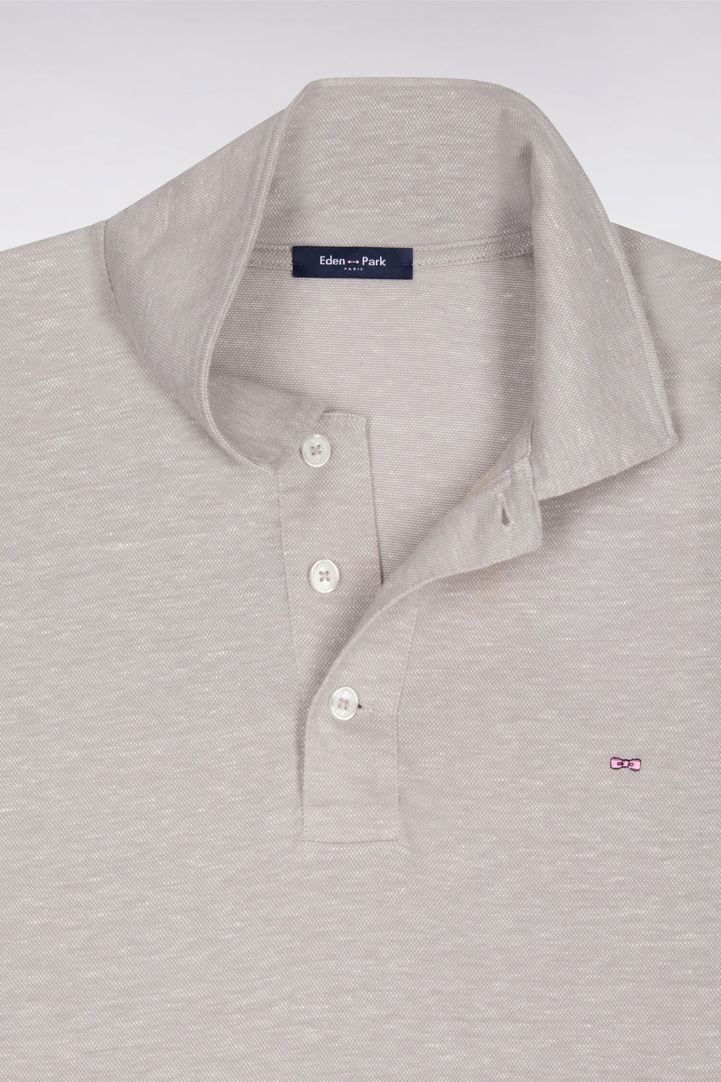 Polo à manches courtes en Oxford gris coupe regular