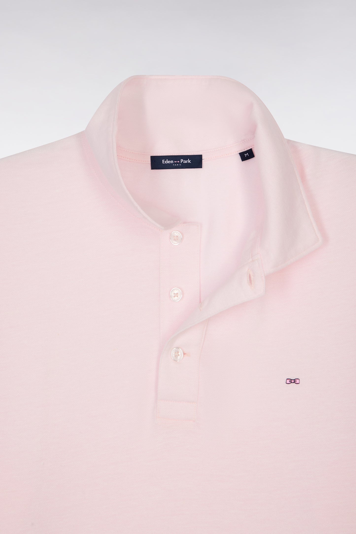 Regular fit pink Oxford short sleeve polo shirt