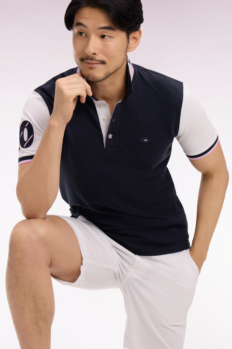 Polo à manches courtes XV de France en piqué coton marine France - Image 1