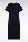 Robe T-shirt en lyocell et coton marine coupe droite