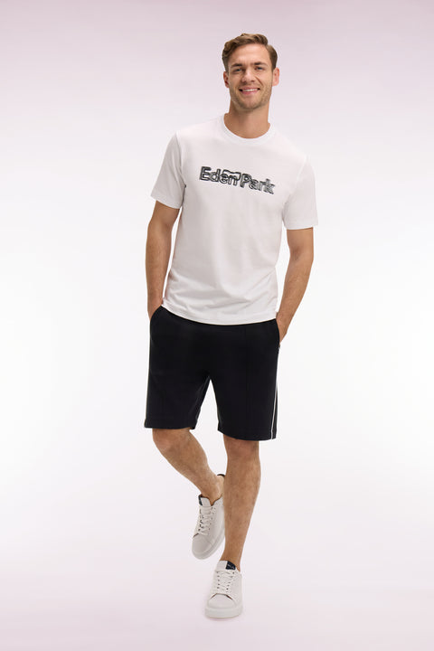 Short en molleton noir passepoils blancs - Image 1