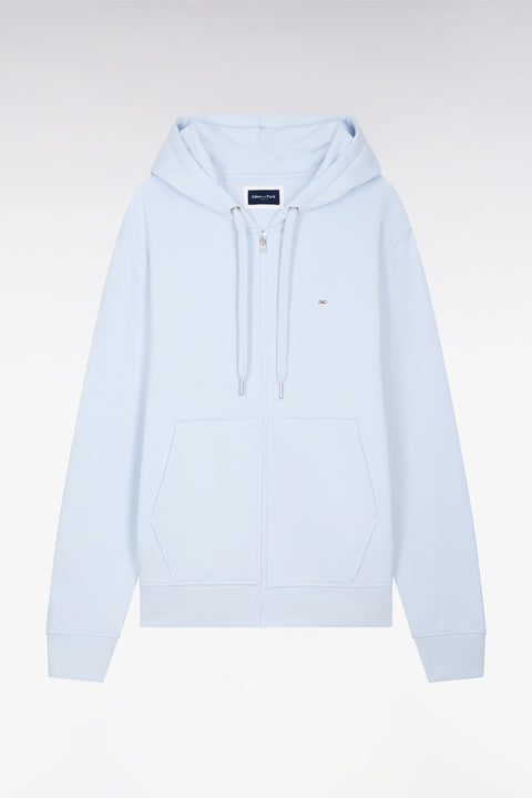 Sweatshirt zippé à capuche en molleton coton ciel - Image 2