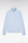 Sweatshirt col camionneur en molleton coton ciel
