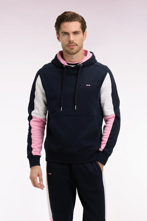 Sweatshirt à capuche en coton marine broderie dos - Image 3