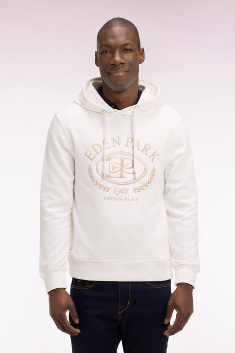 Sweatshirt à capuche brodé écru - Image 3