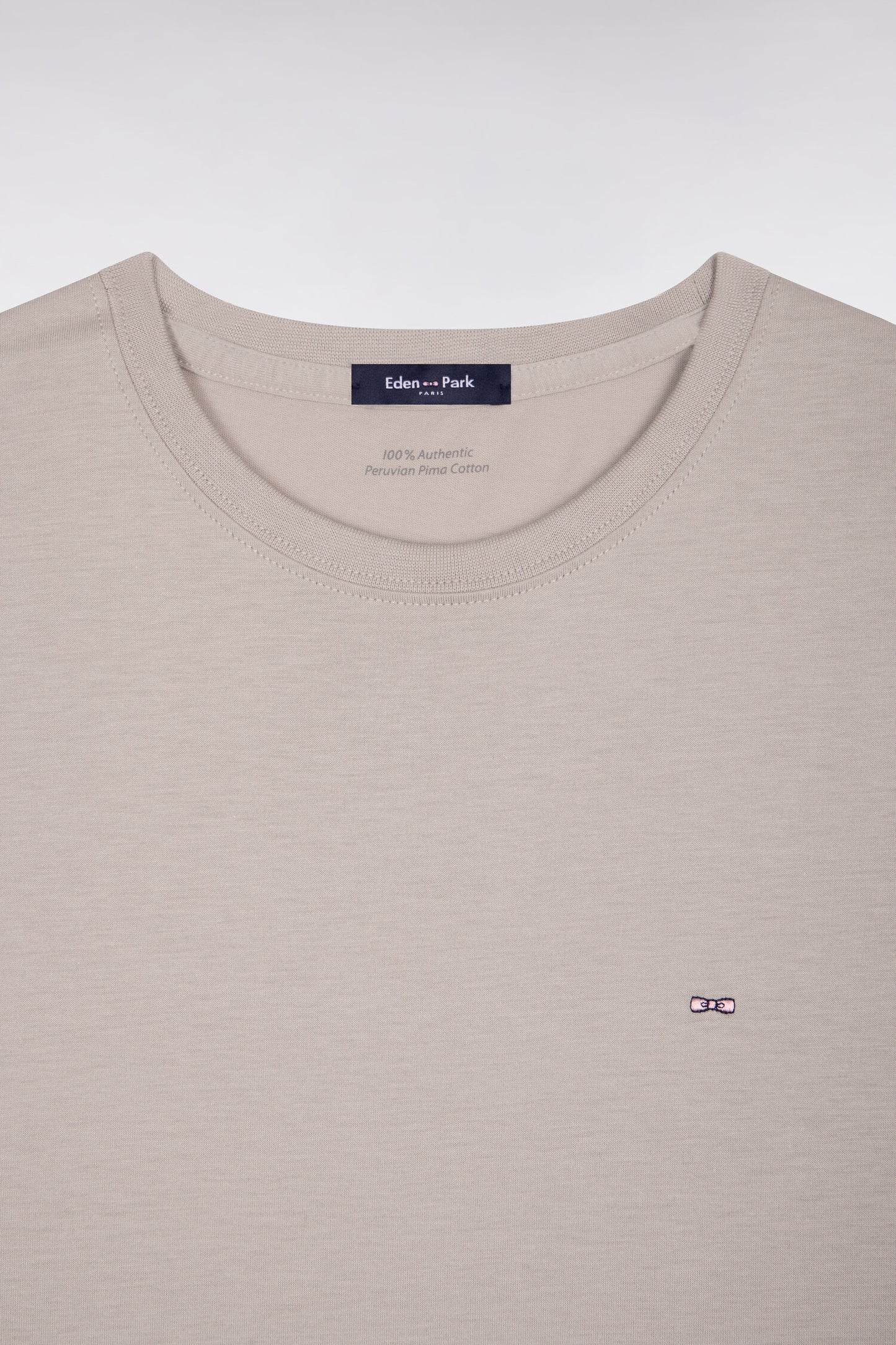 T-shirt à manches courtes en coton Pima gris clair coupe regular