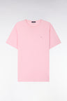 T-shirt à manches courtes en coton Pima rose coupe regular
