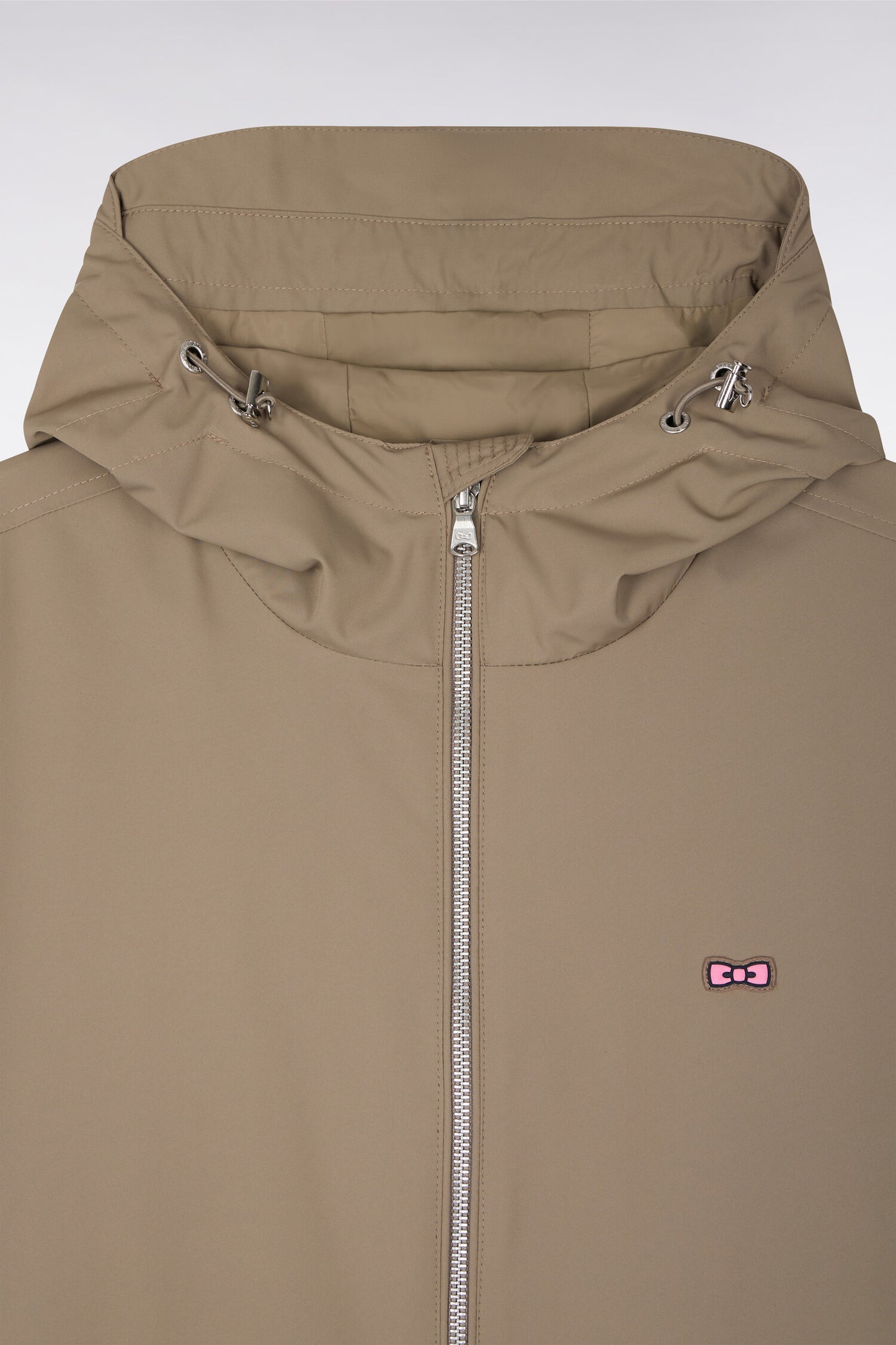 Parka à capuche en nylon beige