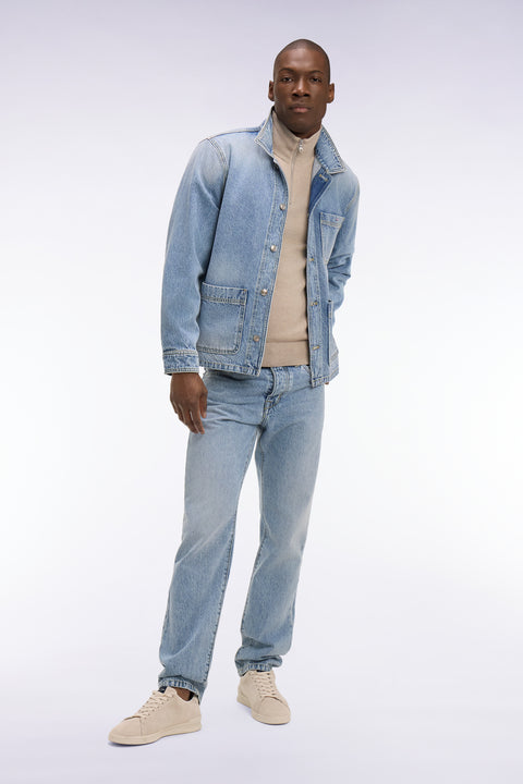 Veste worker en denim bleu délavé - Image 1