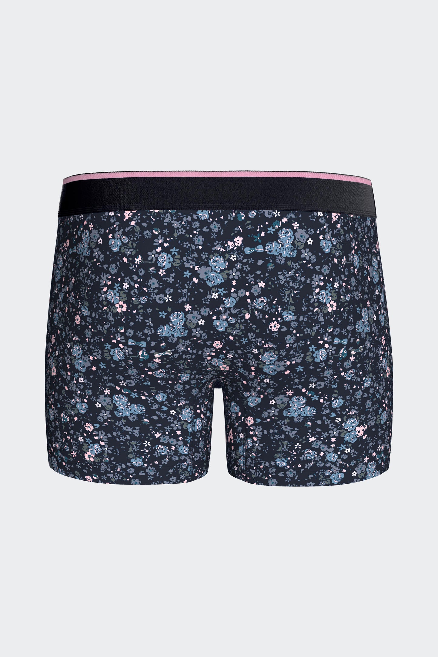 Boxer en jersey de coton stretch marine à imprimé floral