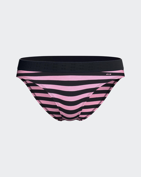 Culotte en coton stretch rayé marine et rose - Image 1
