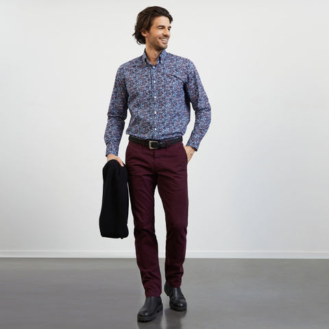 Blue blouse with exclusive floral print - Image 1